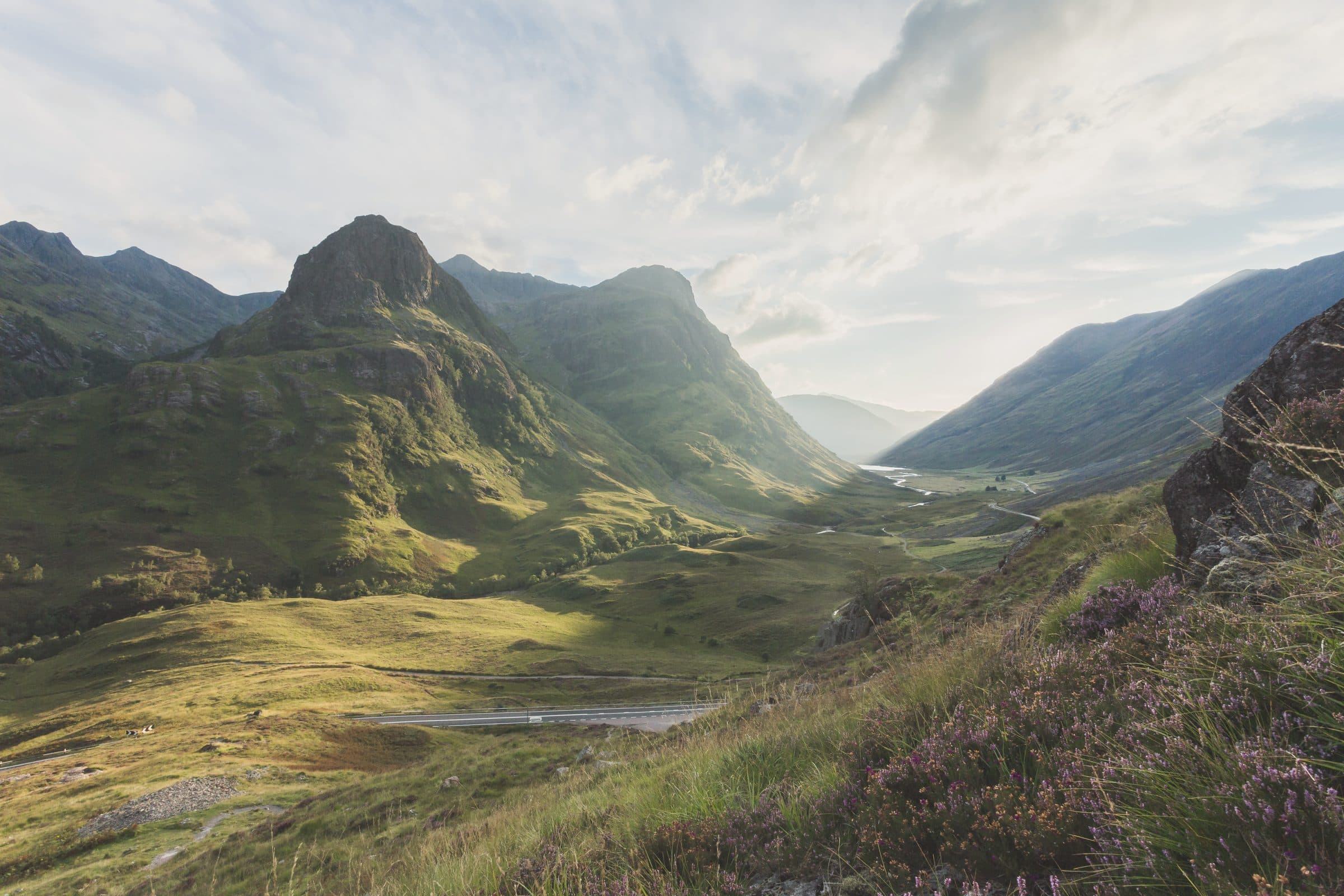 The pass at Glencoe under moving cloud, Scottish Highlands