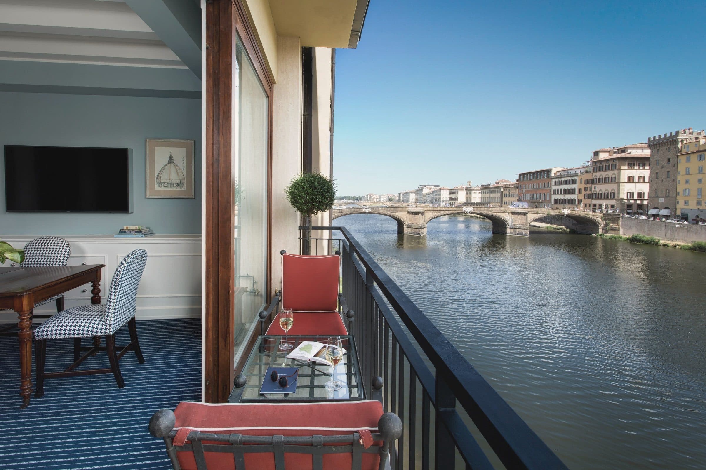 A balcony over the Arno at Hotel Lungarno, Florence
