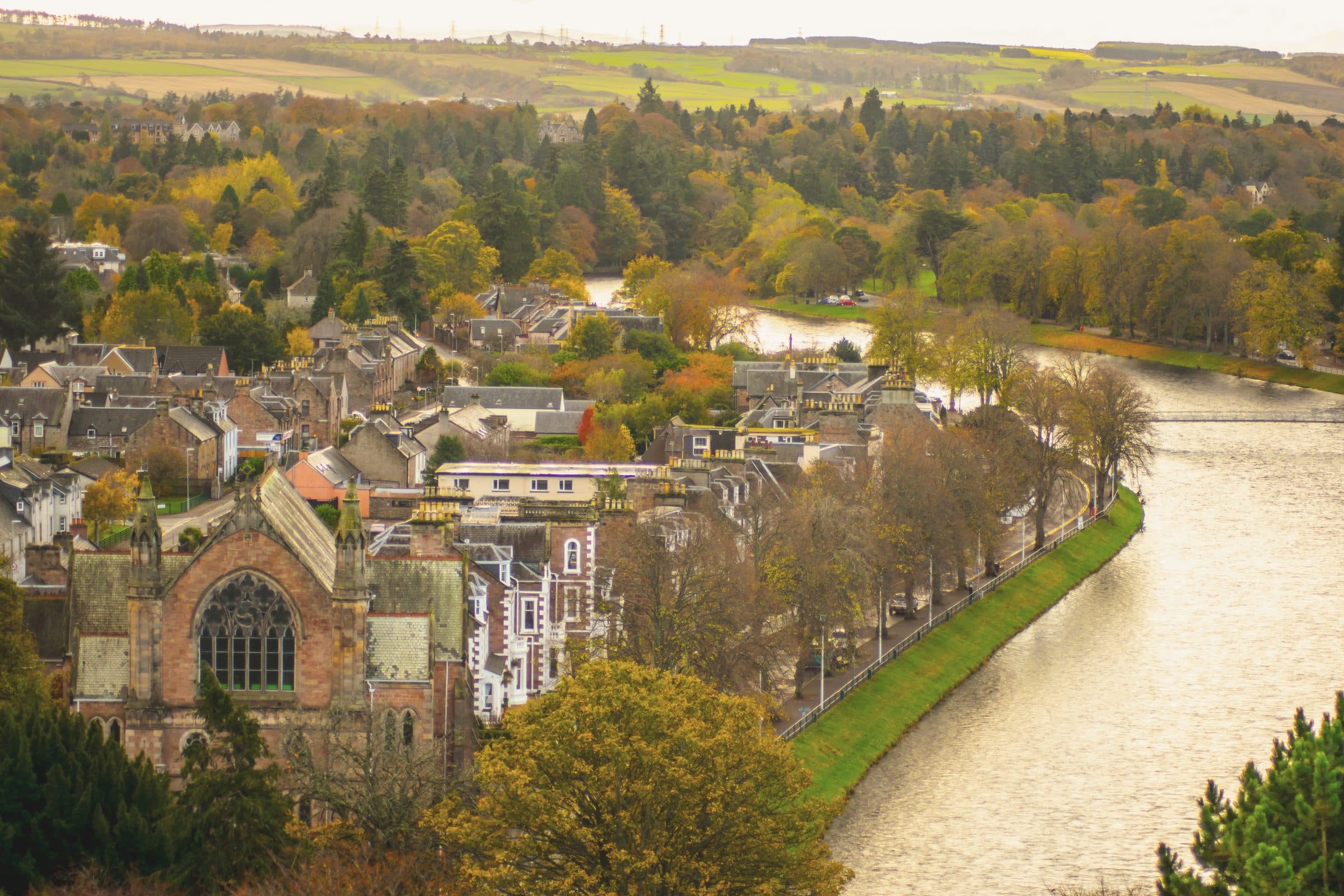 The River Ness running through Inverness in autumn